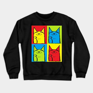 cat,kitten,graffiti,luck,pop by LowEndGraphics Crewneck Sweatshirt